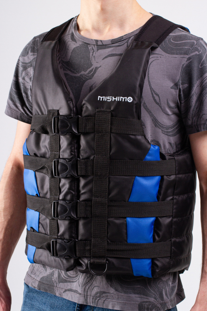 Жилет спасательный MISHIMO PRO Премиум качества Черно-синий в Новокуйбышевске