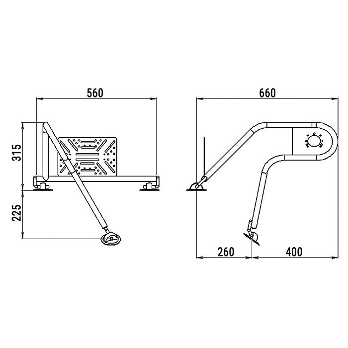 Стойка рулевая с креплением на баллон надувной лодки 25мм в Новокуйбышевске