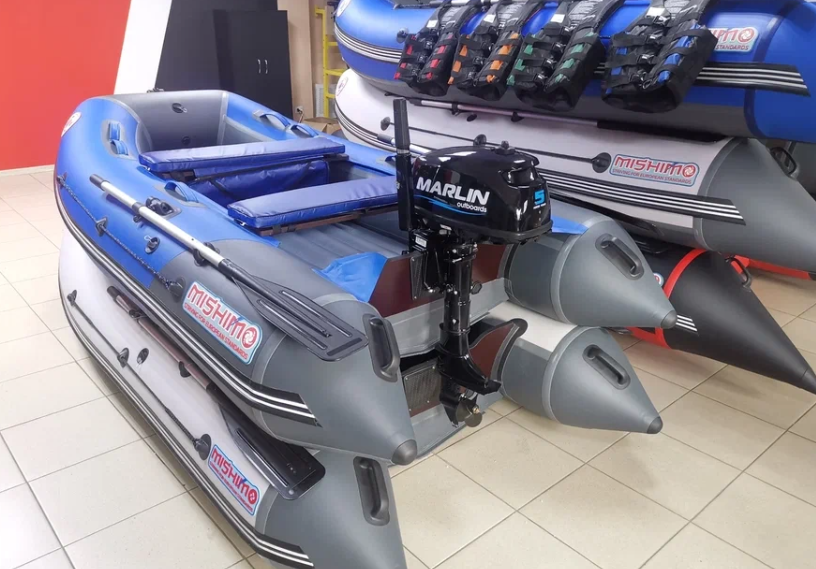 КОМПЛЕКТ ЛОДКА MISHIMO LITE 315 + МОТОР 5л.с в Новокуйбышевске