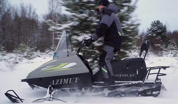 Миниснегоход Бурлак Азимут 20 л.с. , эл.запуск, реверс, тормоз гидравл, капот серый в Новокуйбышевске