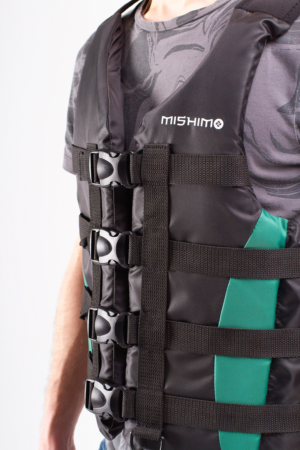 Жилет спасательный MISHIMO PRO Премиум качества Черно-зеленый в Новокуйбышевске