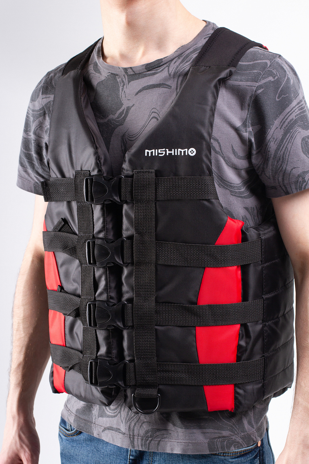 Жилет спасательный MISHIMO PRO Премиум качества Черно-красный в Новокуйбышевске